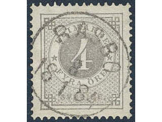 Sweden. Facit 29e used , 4 öre deep grey-grey on calendered paper. EXCELLENT …