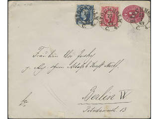 Sweden. Postal stationery, stamped envelope Facit Fk6, 54, 56 , Stamped envelope 10 öre …
