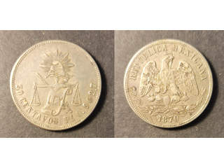 Mexico 50 centavos 1870 Pi O, VF
