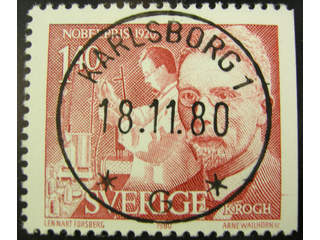 Sweden. Facit 1147 used , 1980 Nobel prize 1920 1.40 Kr red. EXCELLENT cancellation …