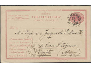 Sweden. Postal stationery, Double postcard, Facit bKd3, Reply-paid card 10+10 öre with …