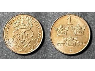 Sverige Gustav V (1907-1950) 1 öre 1927, 01/0