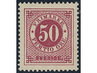 Sweden. Facit 48e ★, 50 öre dark violet-carmine. Superb. SEK 2400
