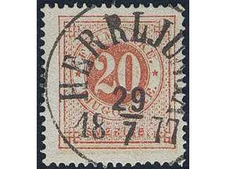 Sweden, Sverige, Sverige, Sverige. Facit 23a used, 20/20 öre brick-red on pale orange. …