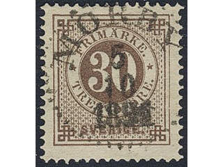 Sweden. Facit 47e used , 30 öre yellowish brown. EXCELLENT cancellation MÖRBY 5.10.1891.