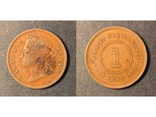 Straits Settlements Queen Victoria (1837-1901) 1 cent 1885, VF