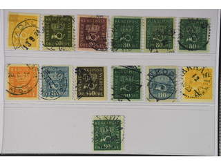 Sweden. Used 1920–33. Coilstamps Crown.All different, e.g. F 156cxz, 159bz, 162cx, …