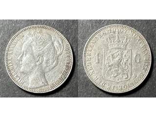 Nederländerna Wilhelmina (1890-1948) 1 gulden 1907, AU+