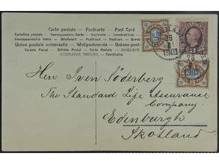 Sweden. Facit 53, 61 cover , 2x1+8 öre on postcard sent from LIMHAMN 28.8.1909 to …