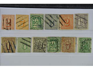 Germany Hamburg. Used 1859–1867. All different, e.g. Mi 1, 7, 11, 13-16, 19, 22. Mostly …