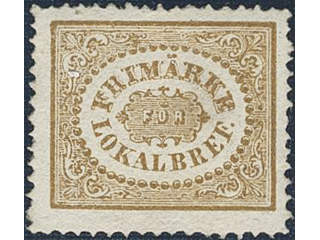 Sweden. Facit 13 ★ , 3 öre brown. One weekly bent corner perf. SEK 5500