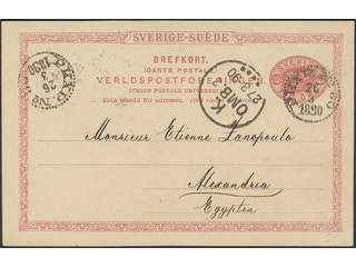 Sweden. Postal stationery, Single postcard, Facit bKe13, Postcard 10 öre sent from PKXP …