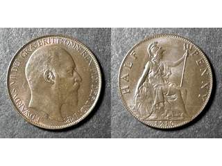 Storbritannien Edward VII (1901-1910) ½ penny 1910, UNC, High tide