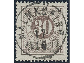 Sweden, Sverige, Sverige, Sverige. Facit 25g used, 30 öre orange-brown, blurred print. …