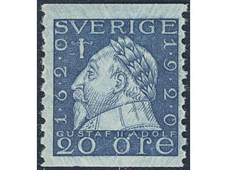 Sweden. Facit 152Acx ★★ , 1920 Gustav II Adolf 20 öre blue, perf on two sides with …