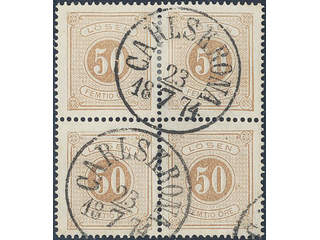 Sweden. Postage due Facit L9b used, 50 öre orange-brown, perf 14, in very beautiful …
