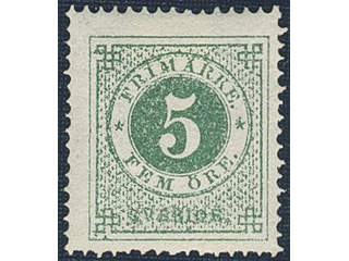 Sweden. Facit 19f ★, 5 öre dark green, grainy print. Fresh and beautiful copy. SEK 3200