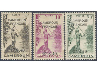 Cameroon French Cameroon. Michel 205–07 ★ , 1941 CAMEROUN FRANCAIS 27.8.40 overprint 510 …