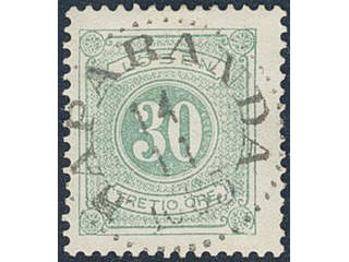 Sweden. Postage due Facit L18c used , 30 öre light bluish green, perf 13. EXCELLENT …