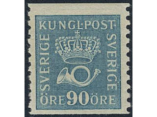 Sweden. Facit 167 ★★, 90 öre blue vertical perf 9¾. SEK 1900