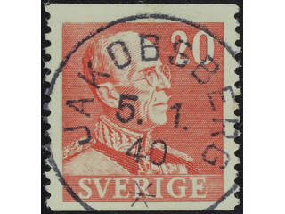 Sweden. Facit 270 used , 1939 Gustaf V small numerals 20 öre carmine-red. EXCELLENT …
