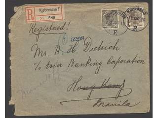 Denmark. Facit 138, 155 on cover, Rek, frankerat Christian X 20 och 50 øre. Sänt till …