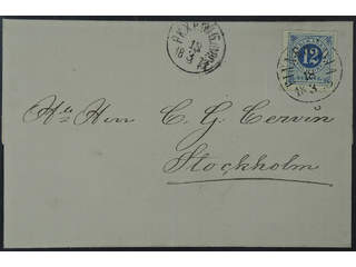 Sweden. Facit 21 cover , 12 öre on superb cover with EXCELLENT cancellation FINNERÖDJA …