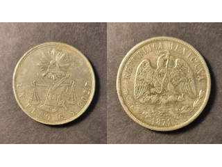 Mexico 1 peso 1871 Go S, AU