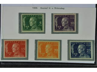 Sweden. Facit 226–30 ★★ , 1928 70th Birthday of King Gustaf V SET (5). SEK 250