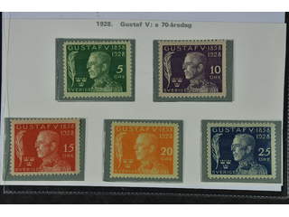 Sweden. Facit 226–30 ★★ , 1928 70th Birthday of King Gustaf V SET (5). SEK 250