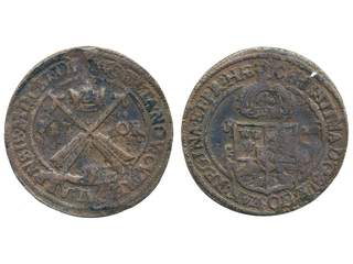 Coins, Sweden. Kristina, SM 112, 1 öre 1647. 53.95 g. Avesta. 1.