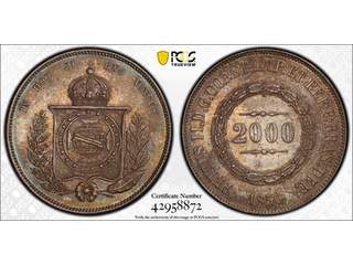 Brazil Pedro II (1831-1889) 2000 reis 1856, XF-UNC, PCGS MS62