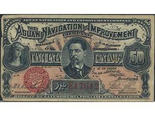 Banknotes, Honduras. Pick S101, 50 centavos Pick. Serial number E17612. Local issue for …