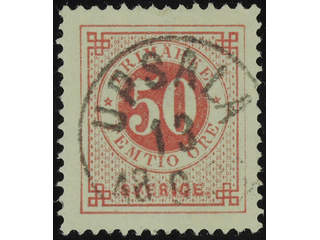 Sweden. Facit 36h used , 50 öre carmine-rose on calendered paper. EXCELLENT cancellation …