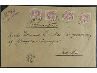 Sweden. Facit 45 cover , 4x10 öre on beautiful registered 2-fold cover sent from …