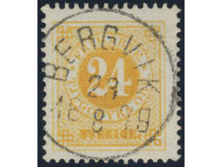 Sweden, Sverige, Sverige, Sverige. Facit 34b used, 24 öre yellow-orange. Superb …