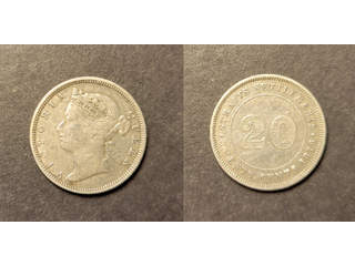 Straits Settlements Queen Victoria (1837-1901) 20 cents 1878, VF