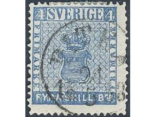 Sweden. Facit 2m, BD county. PITEÅ 24.5.1858, circle cancellation. P: 1500.