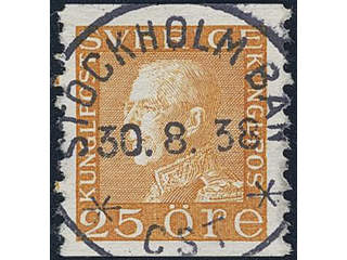 Sweden. Facit 184 used , 25 öre orange on white paper. EXCELLENT cancellation STOCKHOLM …