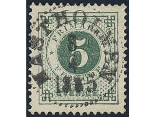 Sweden, Sverige, Sverige, Sverige. Facit 30i used, 5 öre bluish dark-green on calendered …