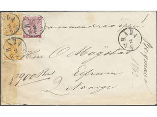 Sweden. Facit 10a, 12c cover , 2×24+50 öre on insured 2-fold cover sent from RÅDA …