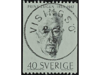 Sweden. Facit 566A used , 1965 Prince Eugen 40 öre black. EXCELLENT cancellation …