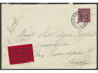 Sweden. Facit 163 cover , 60 öre type II, single usage, on special delivery cover sent …