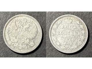 Ryssland Alexander II (1855-1881) 20 kopeks 1861, AU/UNC