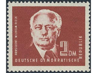 Germany, GDR (DDR). Michel 254bb ★★, 1950 President Pieck 2 DM dark brown-red. …