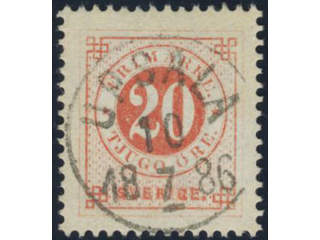 Sweden, Sverige, Sverige, Sverige. Facit 33d used, 20 öre dull orange-red. EXCELLENT …