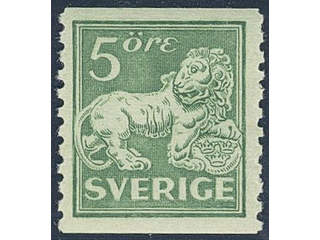 Sweden. Facit 140A ★★ , 5 öre green, type I, perf on two sides. Superb.