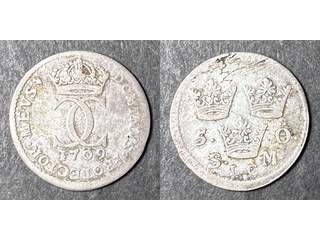 Sverige Karl XII (1697-1718) 5 öre 1709, 1+ liten repa