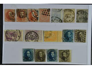 Belgium. Used 1851–1905. All different, e.g. Mi 5B, 9 II, 13B, 17, 21, 26, 77. Mostly …