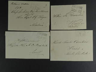 Sweden. K county. CARLSHAMN, rectangular postmark. Seven covers sent 1845–1850. (7). …